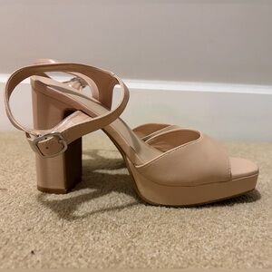 Le Chateau Blush Block Heel Sandals